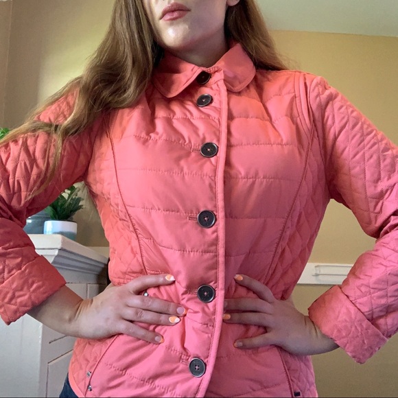 Olsen quilted pink Repreve puffer with collar - Picture 3 of 6